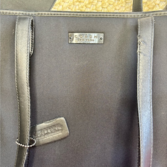 Authentic Coach Black Neoprene Tote Leather Trim Work Laptop Bag Y2K RARE - Picture 9 of 15
